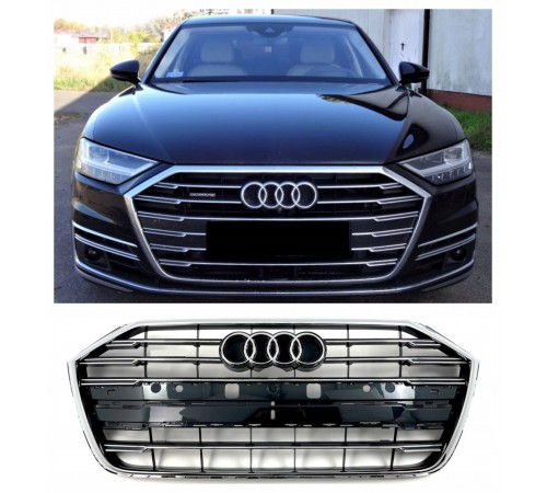 Audi A8 D5 priekinės grotelės su CHROMU